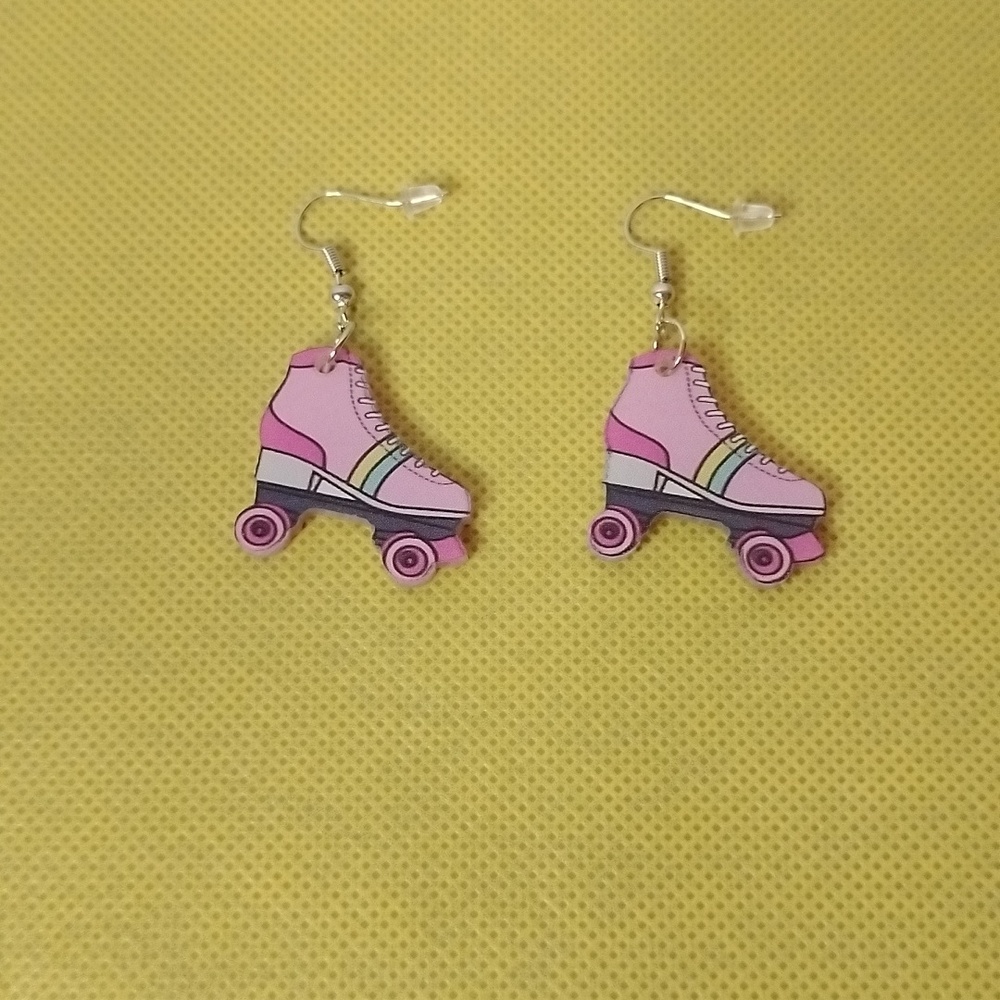 Pierced Roller Skate Earrings